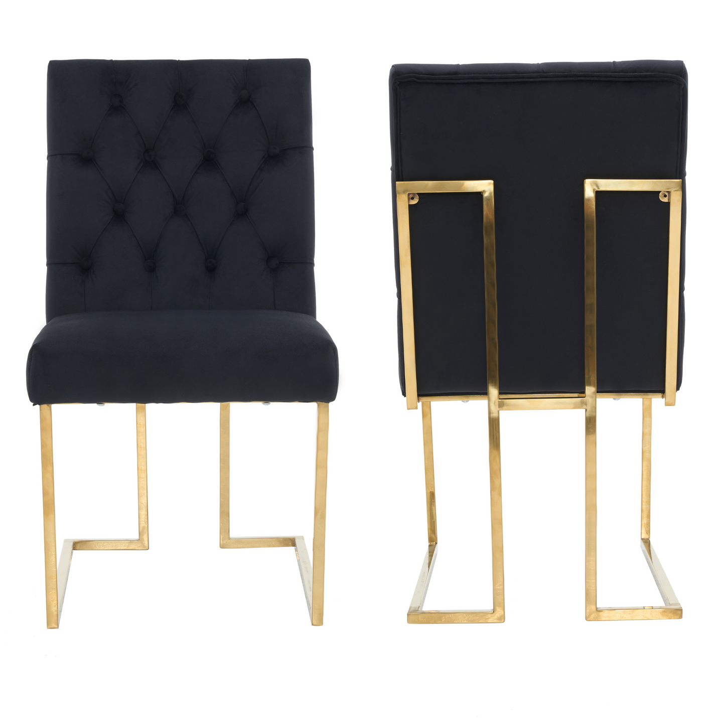 Siena Tufted Velvet Dining Chair – Gold Frame, Modern Luxury Accent PN Home