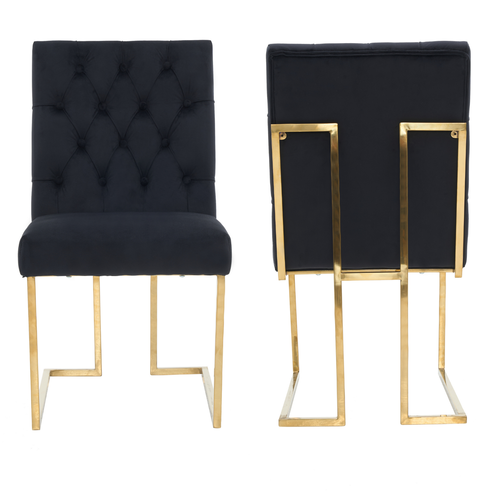 Siena Tufted Velvet Dining Chair – Gold Frame, Modern Luxury Accent PN Home