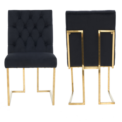 Siena Tufted Velvet Dining Chair – Gold Frame, Modern Luxury Accent PN Home