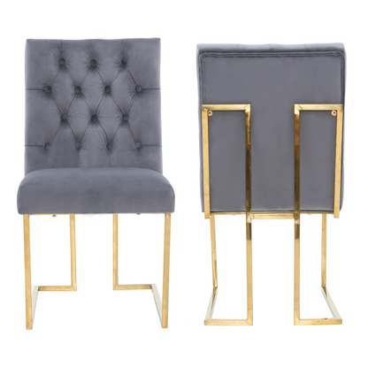 Siena Tufted Velvet Dining Chair – Gold Frame, Modern Luxury Accent PN Home