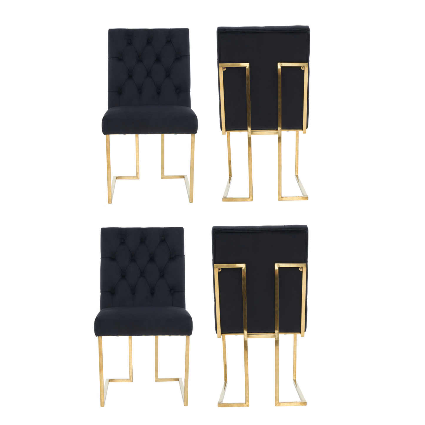 Siena Tufted Velvet Dining Chair – Gold Frame, Modern Luxury Accent PN Home