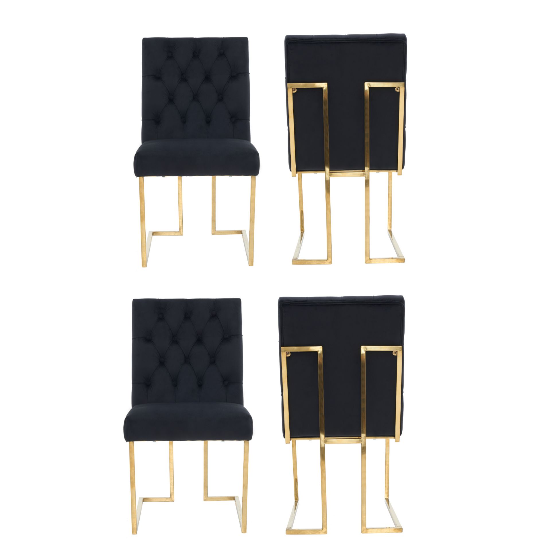 Siena Tufted Velvet Dining Chair – Gold Frame, Modern Luxury Accent PN Home