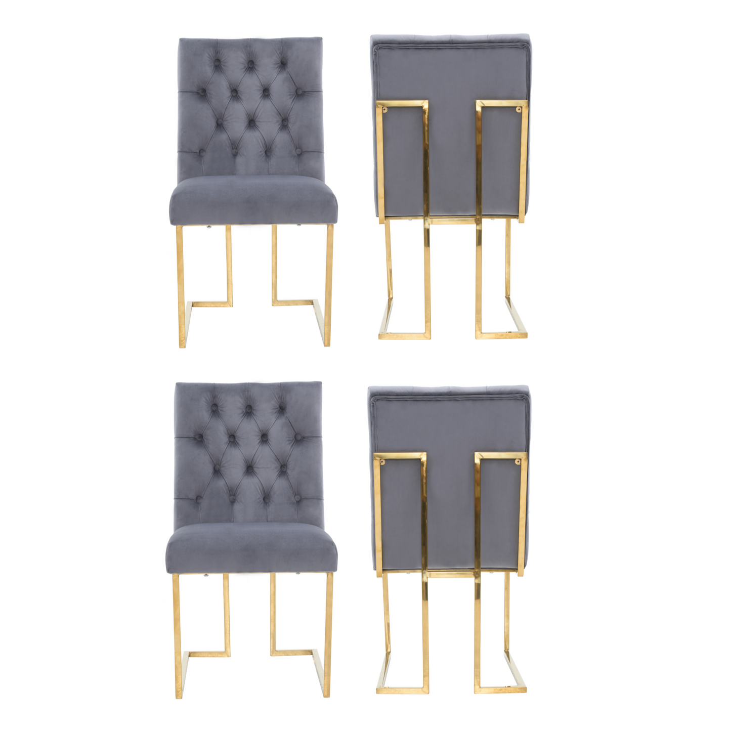 Siena Tufted Velvet Dining Chair – Gold Frame, Modern Luxury Accent PN Home