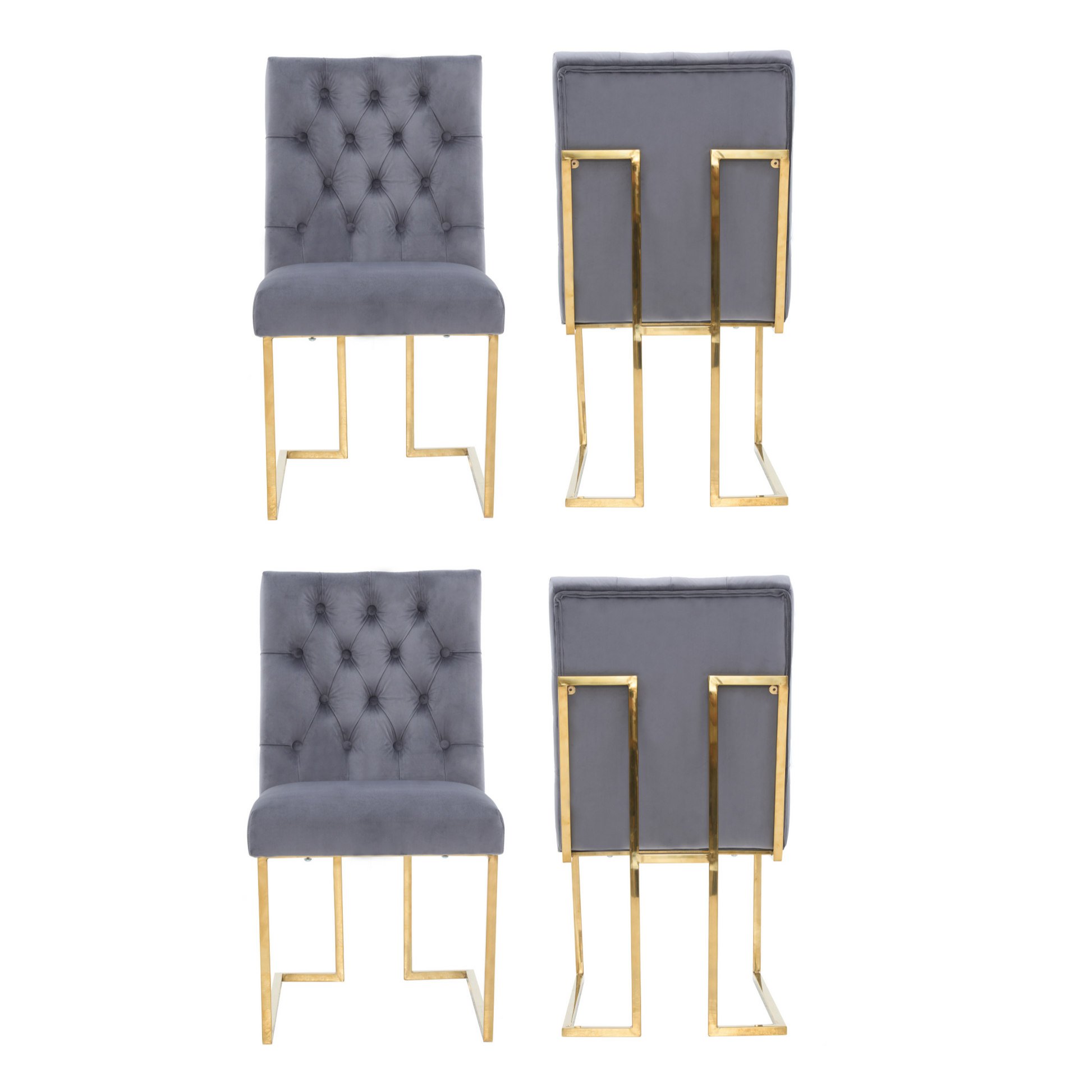 Siena Tufted Velvet Dining Chair – Gold Frame, Modern Luxury Accent PN Home