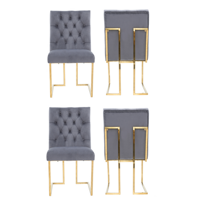 Siena Tufted Velvet Dining Chair – Gold Frame, Modern Luxury Accent PN Home