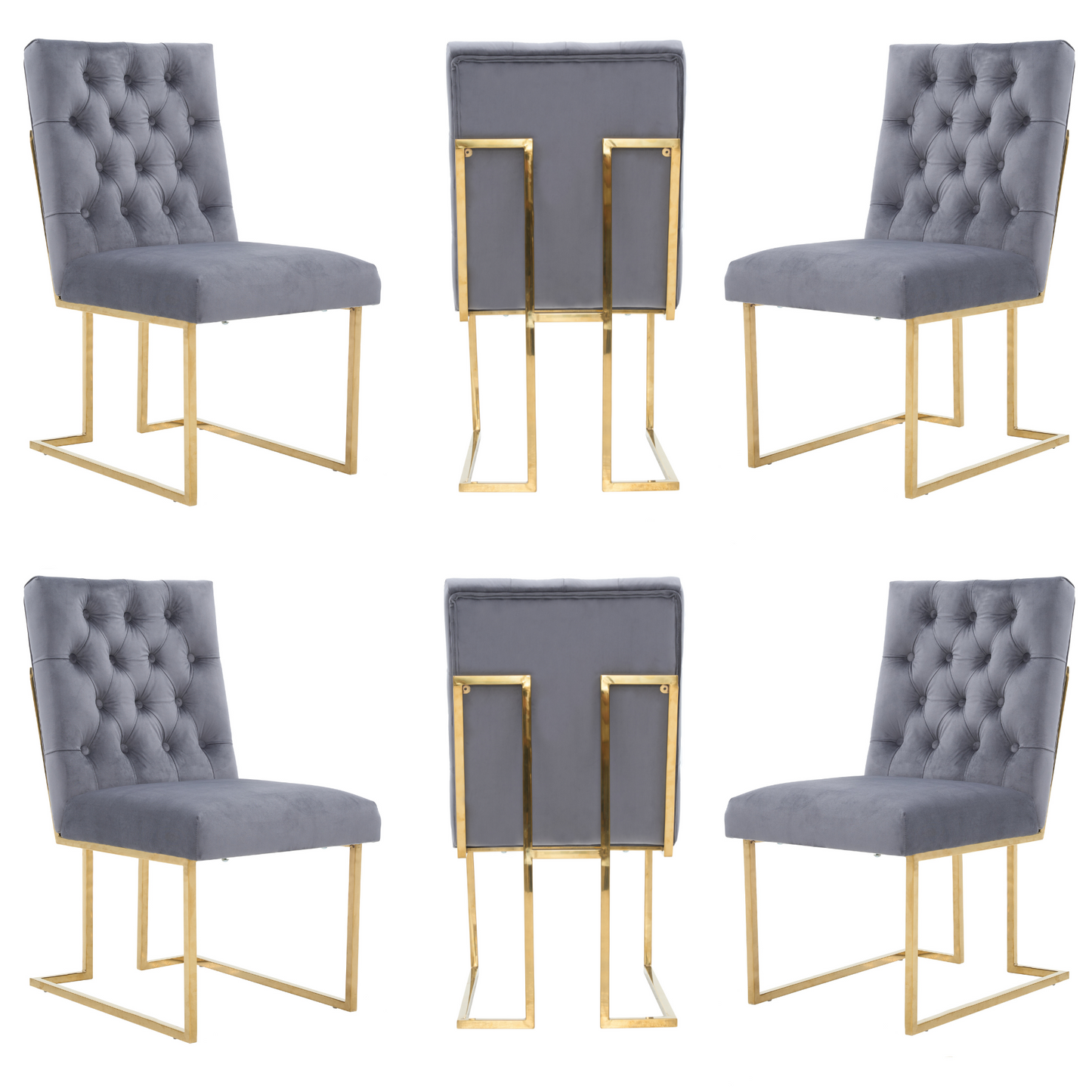 Siena Tufted Velvet Dining Chair – Gold Frame, Modern Luxury Accent PN Home