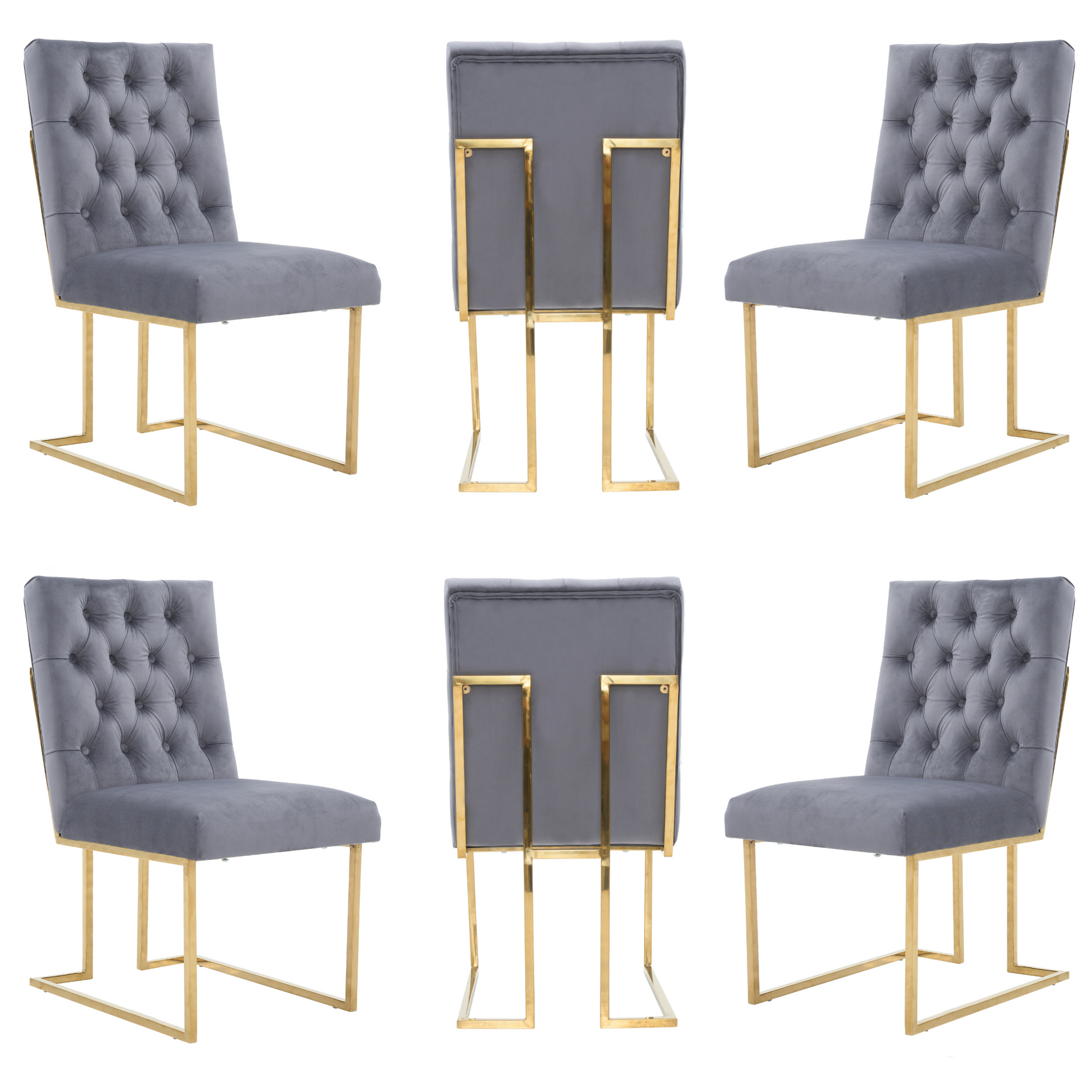 Siena Tufted Velvet Dining Chair – Gold Frame, Modern Luxury Accent PN Home