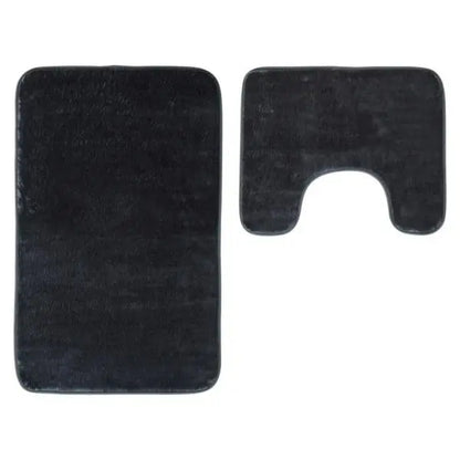 Soak Charcoal Grey Bath And Pedestal Mat Set AK Kin Garden Supplies