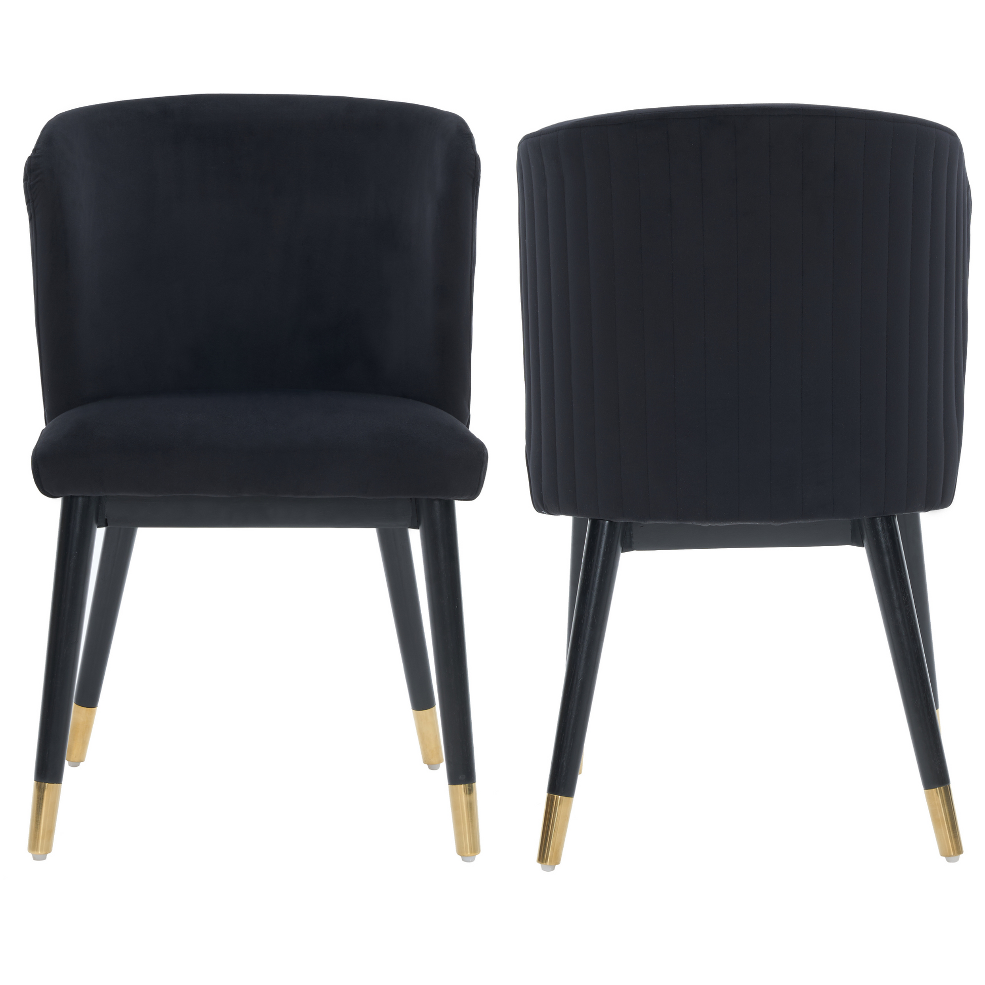 Sofina Modern Velvet Dining Chair with Tufted Back – Wooden Frame & Gold-Tipped Rubberwood Legs PN Home