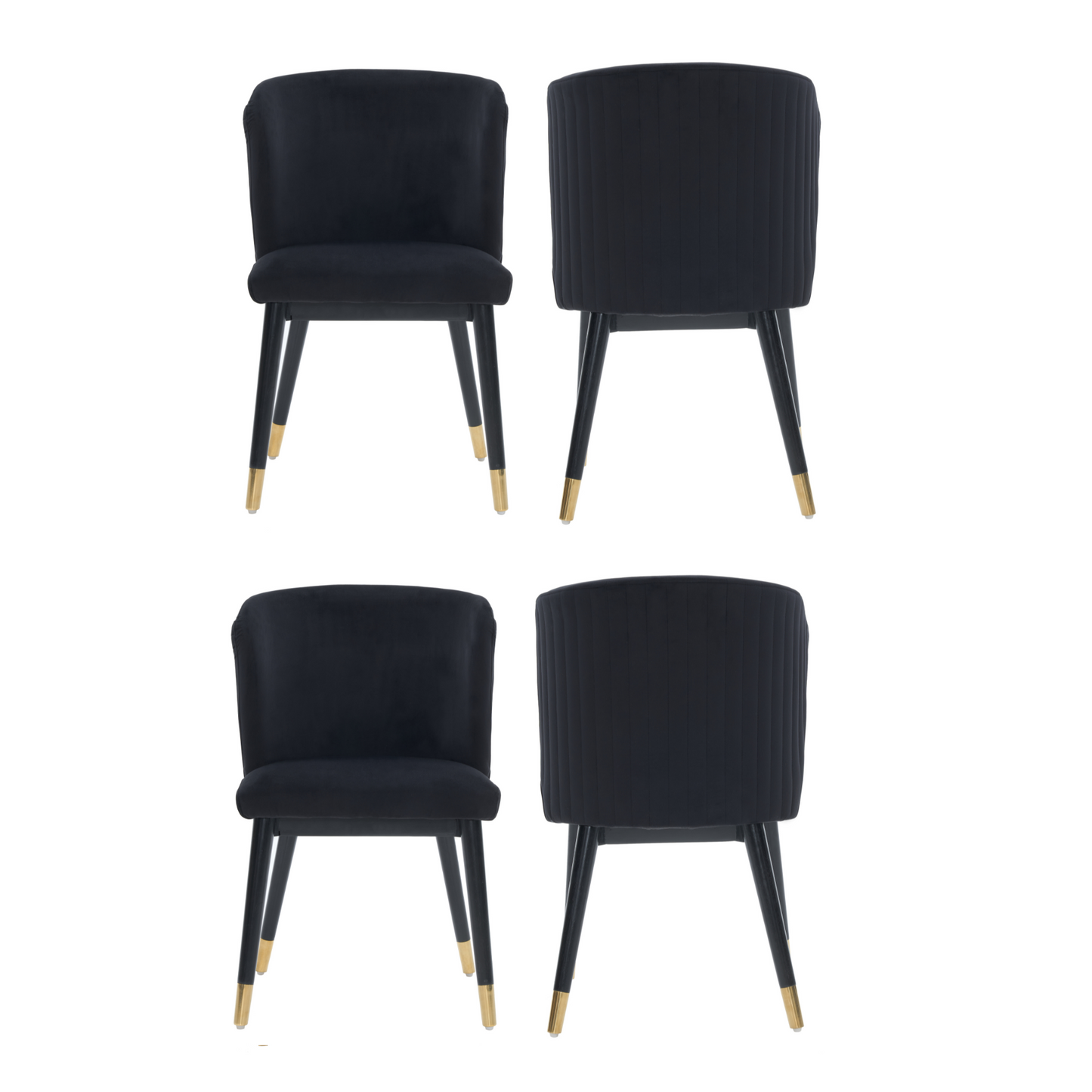 Sofina Modern Velvet Dining Chair with Tufted Back – Wooden Frame & Gold-Tipped Rubberwood Legs PN Home