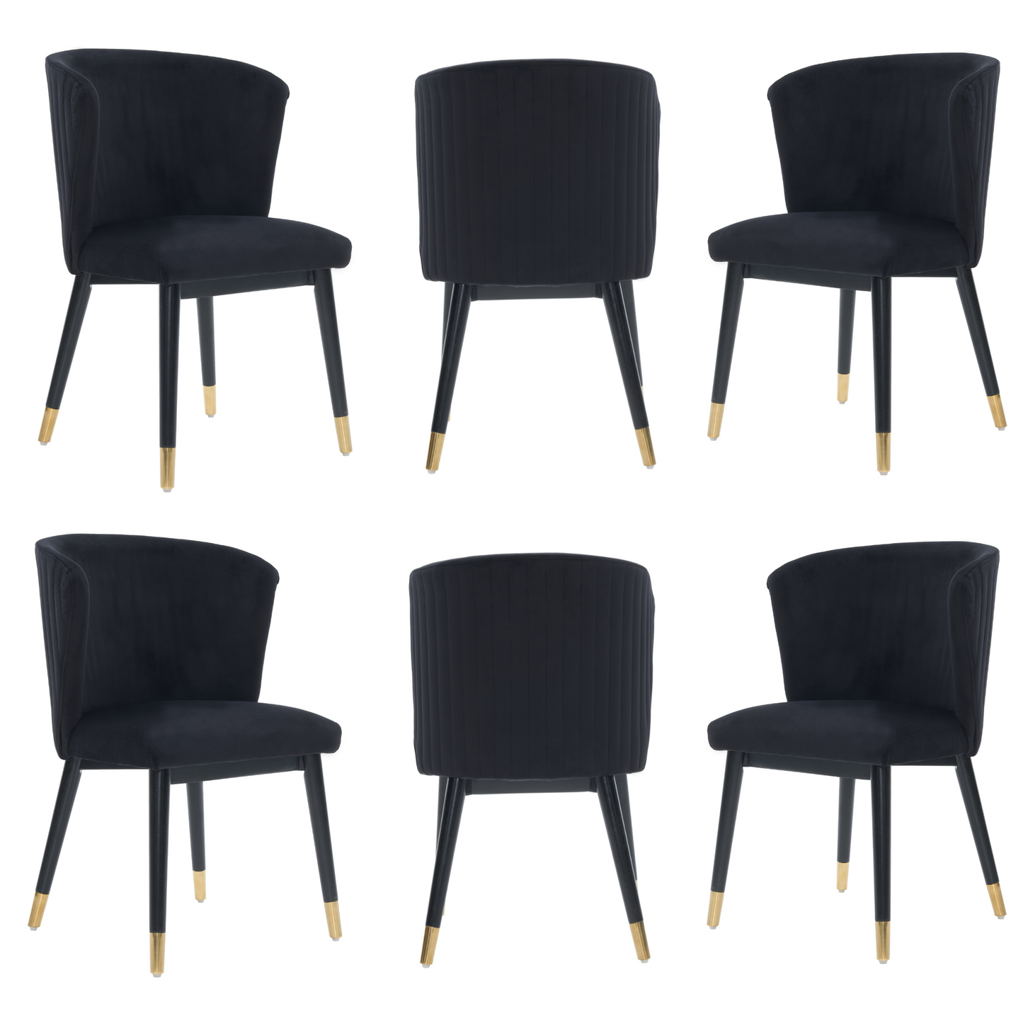Sofina Modern Velvet Dining Chair with Tufted Back – Wooden Frame & Gold-Tipped Rubberwood Legs PN Home