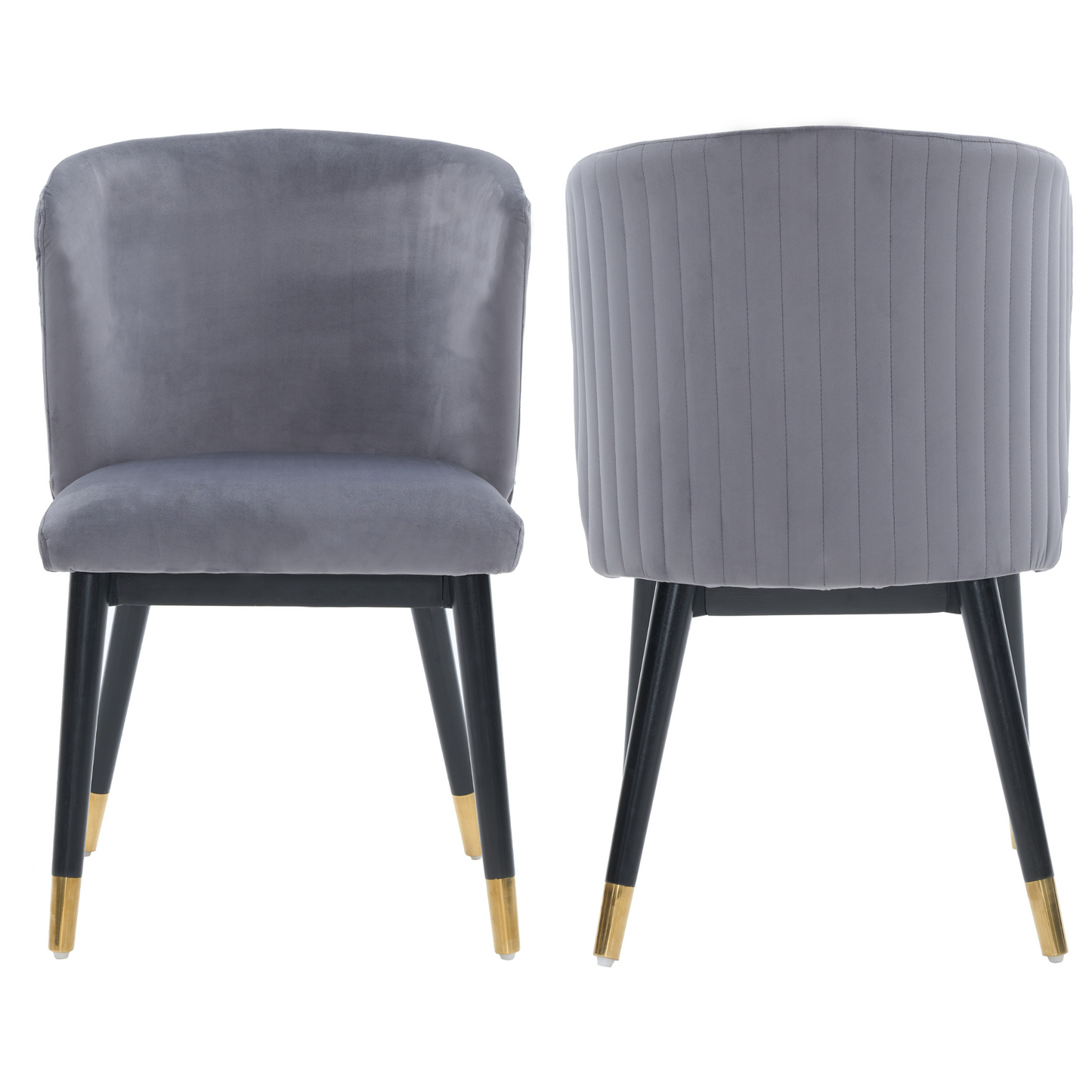 Sofina Modern Velvet Dining Chair with Tufted Back – Wooden Frame & Gold-Tipped Rubberwood Legs PN Home