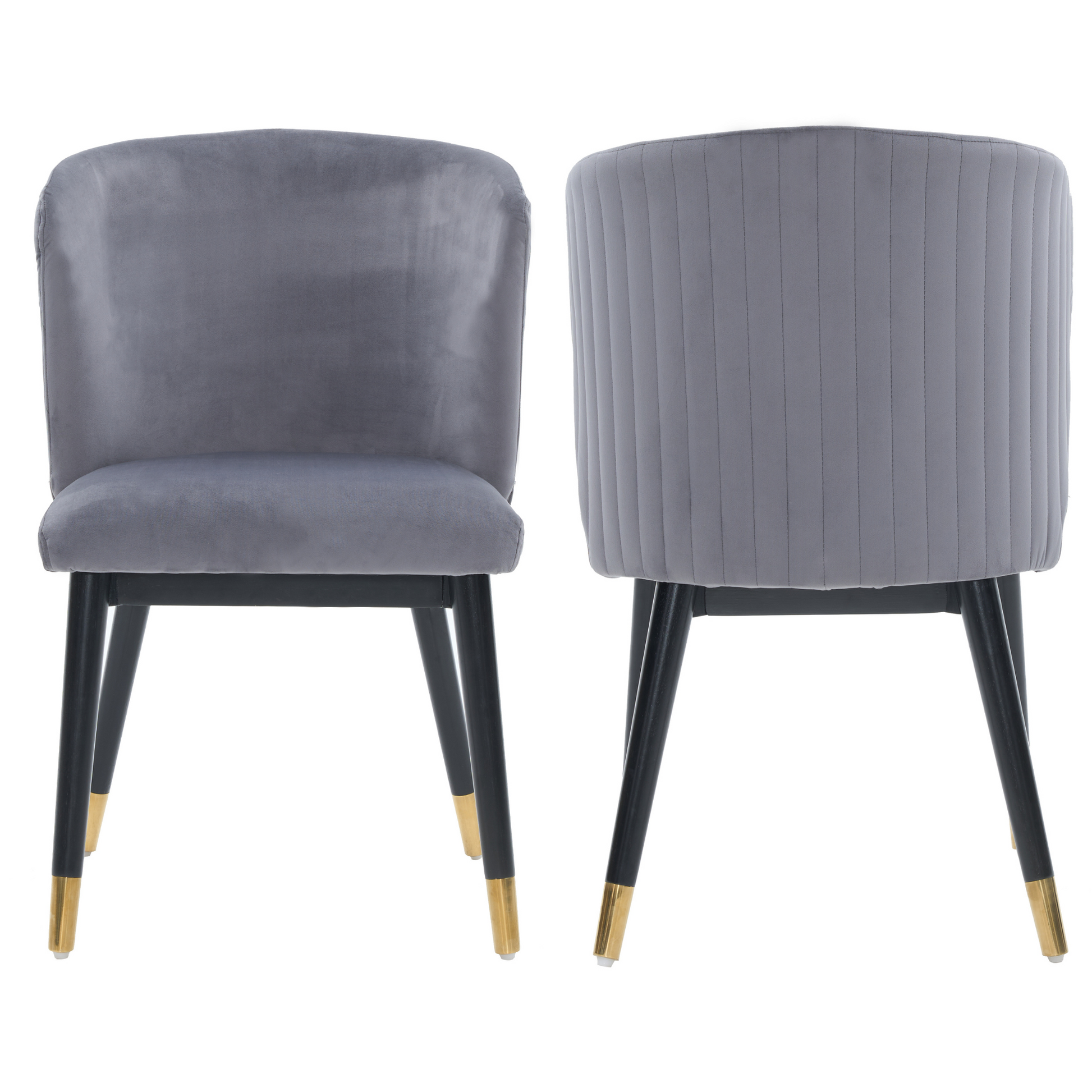 Sofina Modern Velvet Dining Chair with Tufted Back – Wooden Frame & Gold-Tipped Rubberwood Legs PN Home