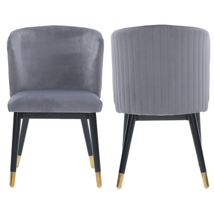 Sofina Modern Velvet Dining Chair with Tufted Back – Wooden Frame & Gold-Tipped Rubberwood Legs PN Home