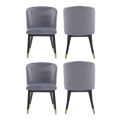 Sofina Modern Velvet Dining Chair with Tufted Back – Wooden Frame & Gold-Tipped Rubberwood Legs PN Home