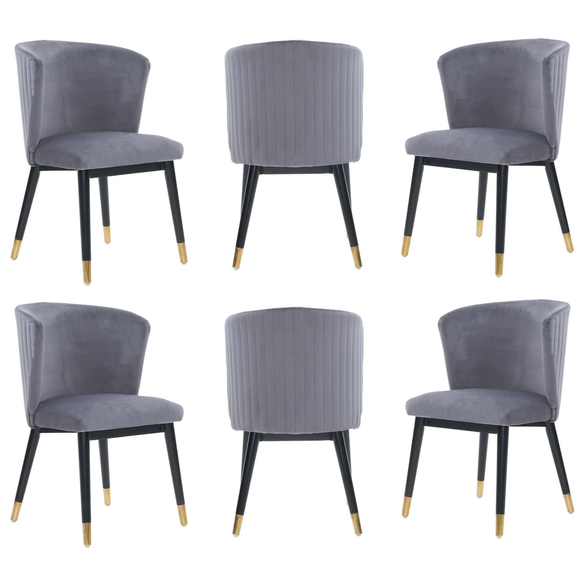 Sofina Modern Velvet Dining Chair with Tufted Back – Wooden Frame & Gold-Tipped Rubberwood Legs PN Home