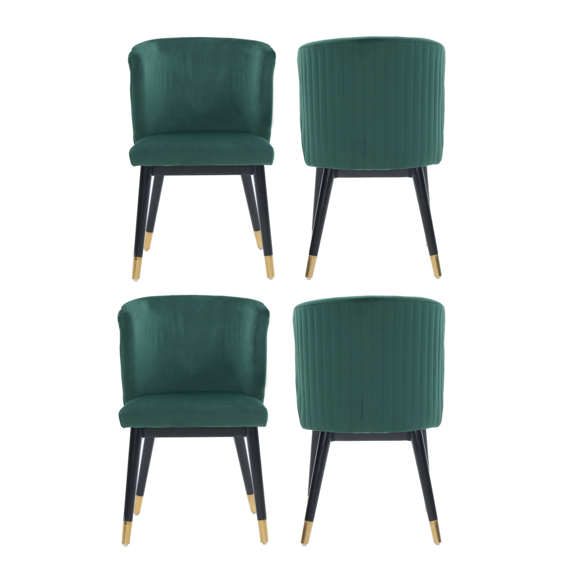 Sofina Modern Velvet Dining Chair with Tufted Back – Wooden Frame & Gold-Tipped Rubberwood Legs PN Home