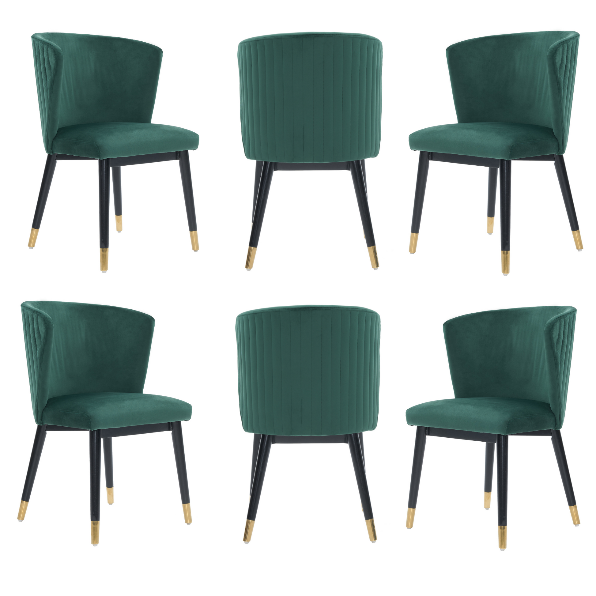 Sofina Modern Velvet Dining Chair with Tufted Back – Wooden Frame & Gold-Tipped Rubberwood Legs PN Home