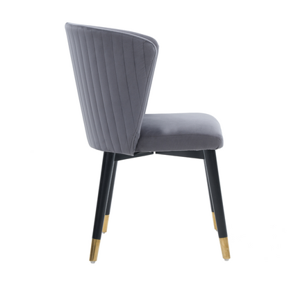 Sofina Modern Velvet Dining Chair with Tufted Back – Wooden Frame & Gold-Tipped Rubberwood Legs PN Home