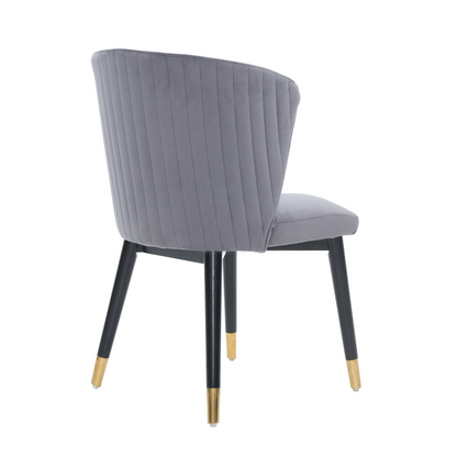 Sofina Modern Velvet Dining Chair with Tufted Back – Wooden Frame & Gold-Tipped Rubberwood Legs PN Home