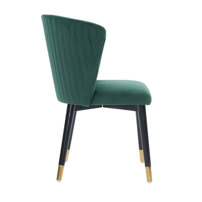 Sofina Modern Velvet Dining Chair with Tufted Back – Wooden Frame & Gold-Tipped Rubberwood Legs PN Home