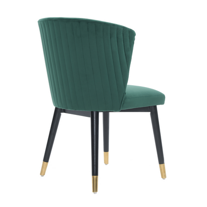 Sofina Modern Velvet Dining Chair with Tufted Back – Wooden Frame & Gold-Tipped Rubberwood Legs PN Home
