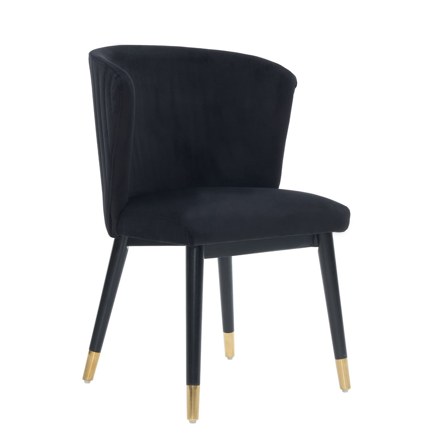 Sofina Modern Velvet Dining Chair with Tufted Back – Wooden Frame & Gold-Tipped Rubberwood Legs PN Home