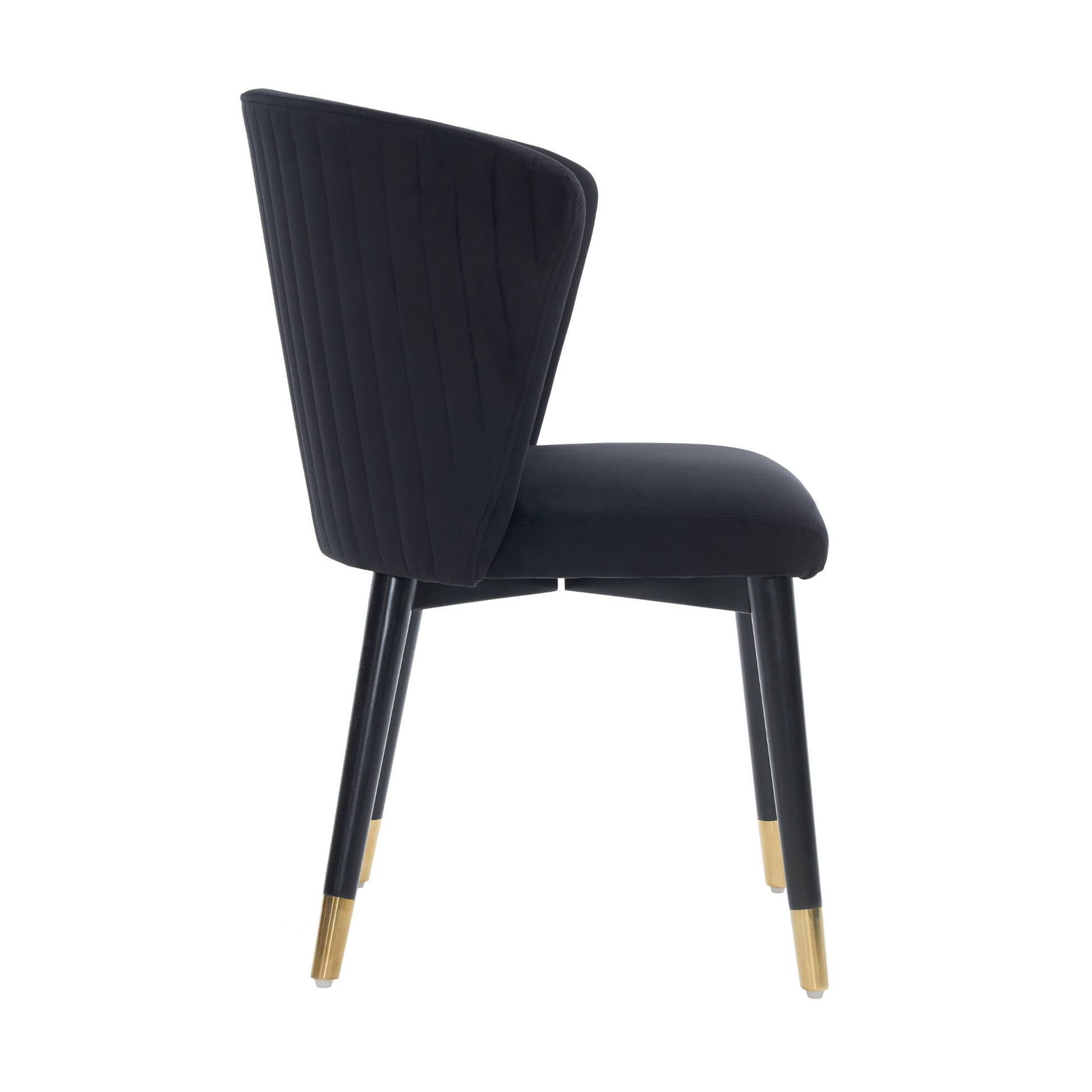 Sofina Modern Velvet Dining Chair with Tufted Back – Wooden Frame & Gold-Tipped Rubberwood Legs PN Home
