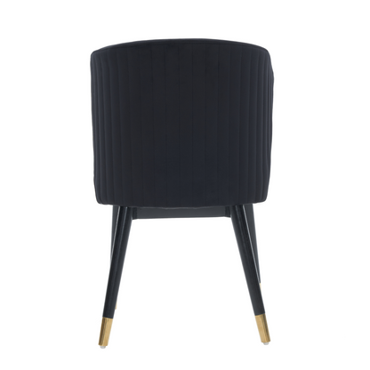 Sofina Modern Velvet Dining Chair with Tufted Back – Wooden Frame & Gold-Tipped Rubberwood Legs PN Home
