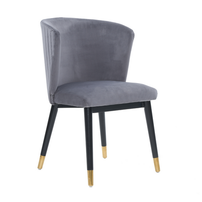 Sofina Modern Velvet Dining Chair with Tufted Back – Wooden Frame & Gold-Tipped Rubberwood Legs PN Home
