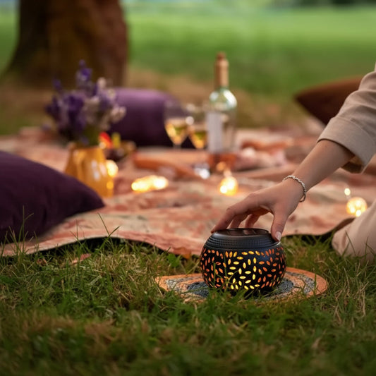 Solar Flame Lantern 11cm Black House, Home & Garden