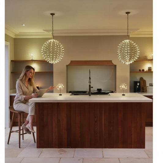 Solar / Mains Sphere Light 40cm Black House, Home & Garden