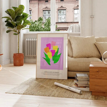 Spring Into Summer' Flower Print Wall Art A3 AK Kin Garden Supplies