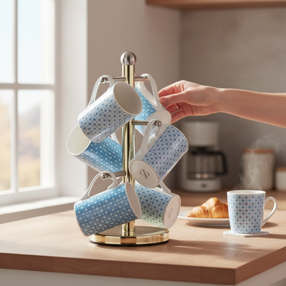 Stainless Steel Mug Tree / Cup Holder Stand – Chrome Finish House, Home & Garden