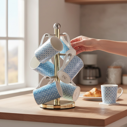 Stainless Steel Mug Tree / Cup Holder Stand – Chrome Finish House, Home & Garden