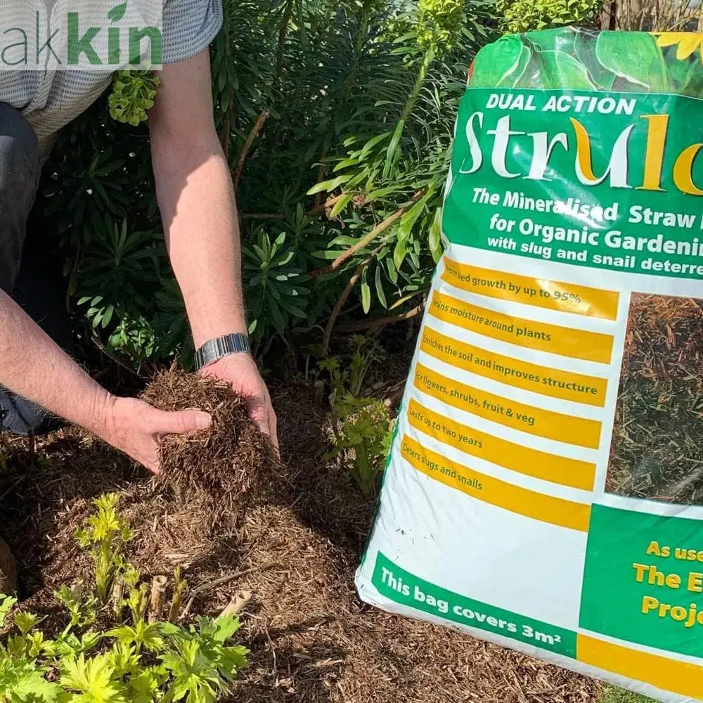 Strulch Innovative Organic Straw Mulch 9kg x 48 Bags Full Pallet - AK Kin Garden Supplies