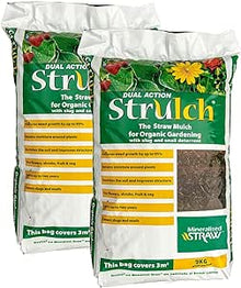 2 x 9kg Strulch Innovative Organic Straw Mulch (18kg Total) - AK Kin Garden Supplies