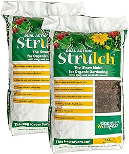 2 x 9kg Strulch Innovative Organic Straw Mulch (18kg Total) - AK Kin Garden Supplies