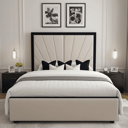 Sunrise Bed Frame – Handmade UK Bed with Floor-Standing Headboard UK Beds Direct ltd