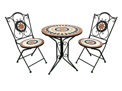 SupaGarden Mosaic Bistro Set Burnt Orange AK Kin Garden Supplies