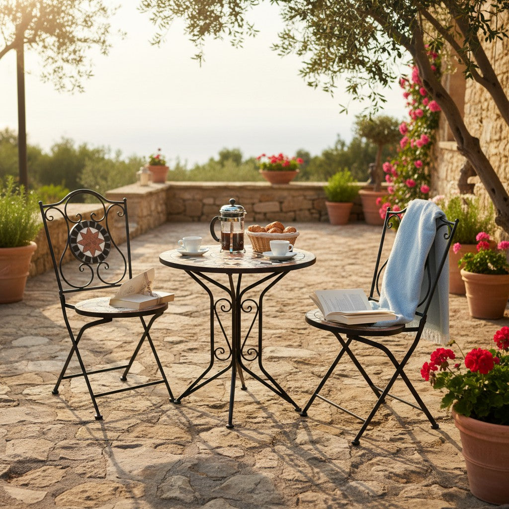 SupaGarden Mosaic Bistro Set Burnt Orange