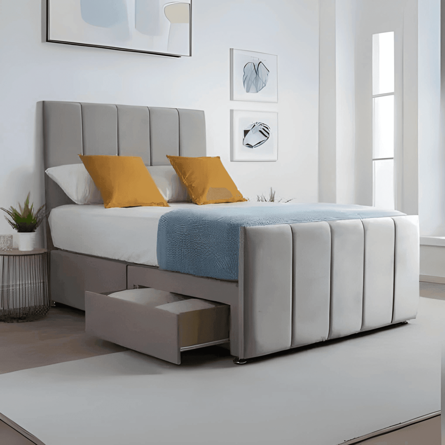 Sydney Classic Divan Bed – Tailored Finish with Matching Headboard UK Beds Direct ltd