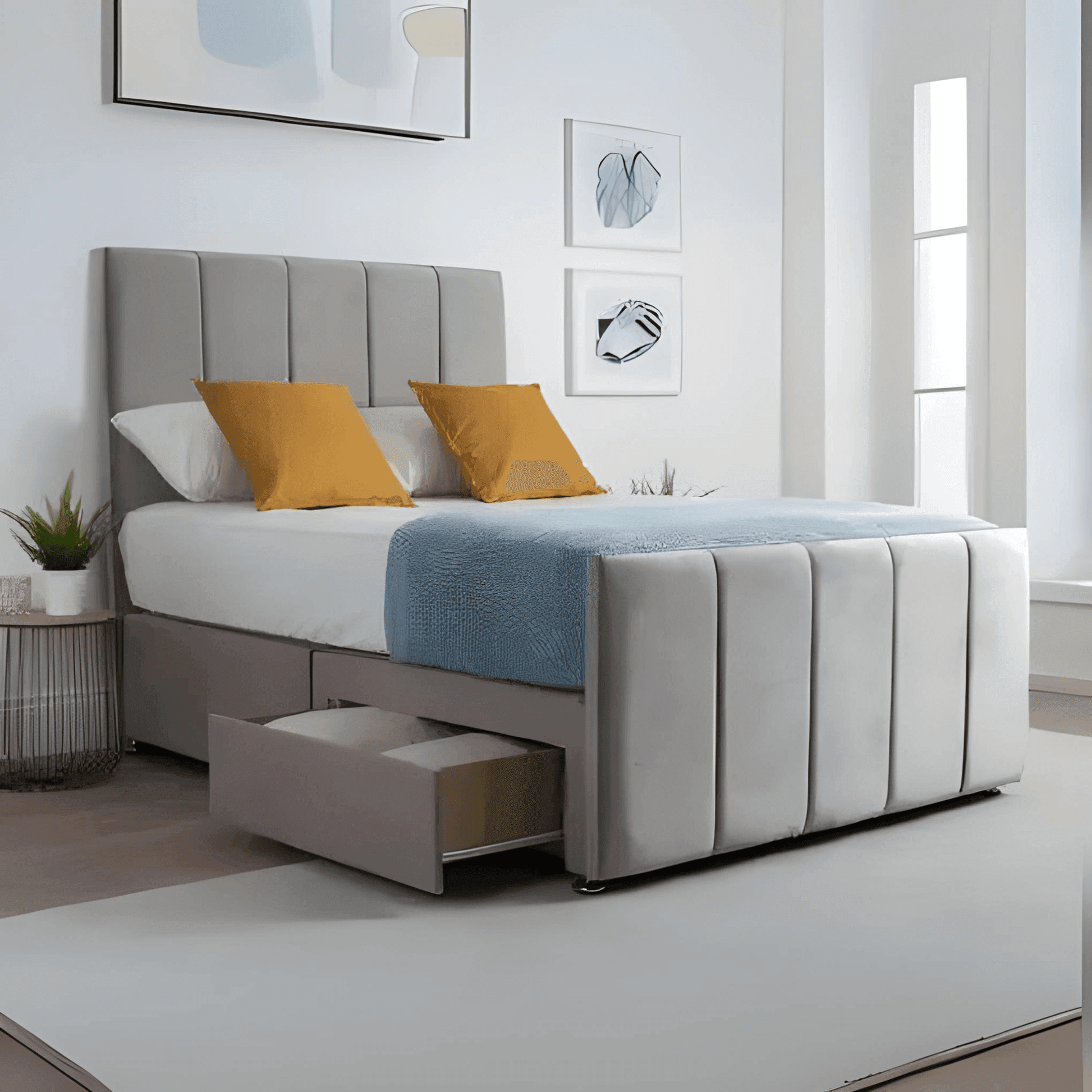 Sydney Classic Divan Bed – Tailored Finish with Matching Headboard UK Beds Direct ltd