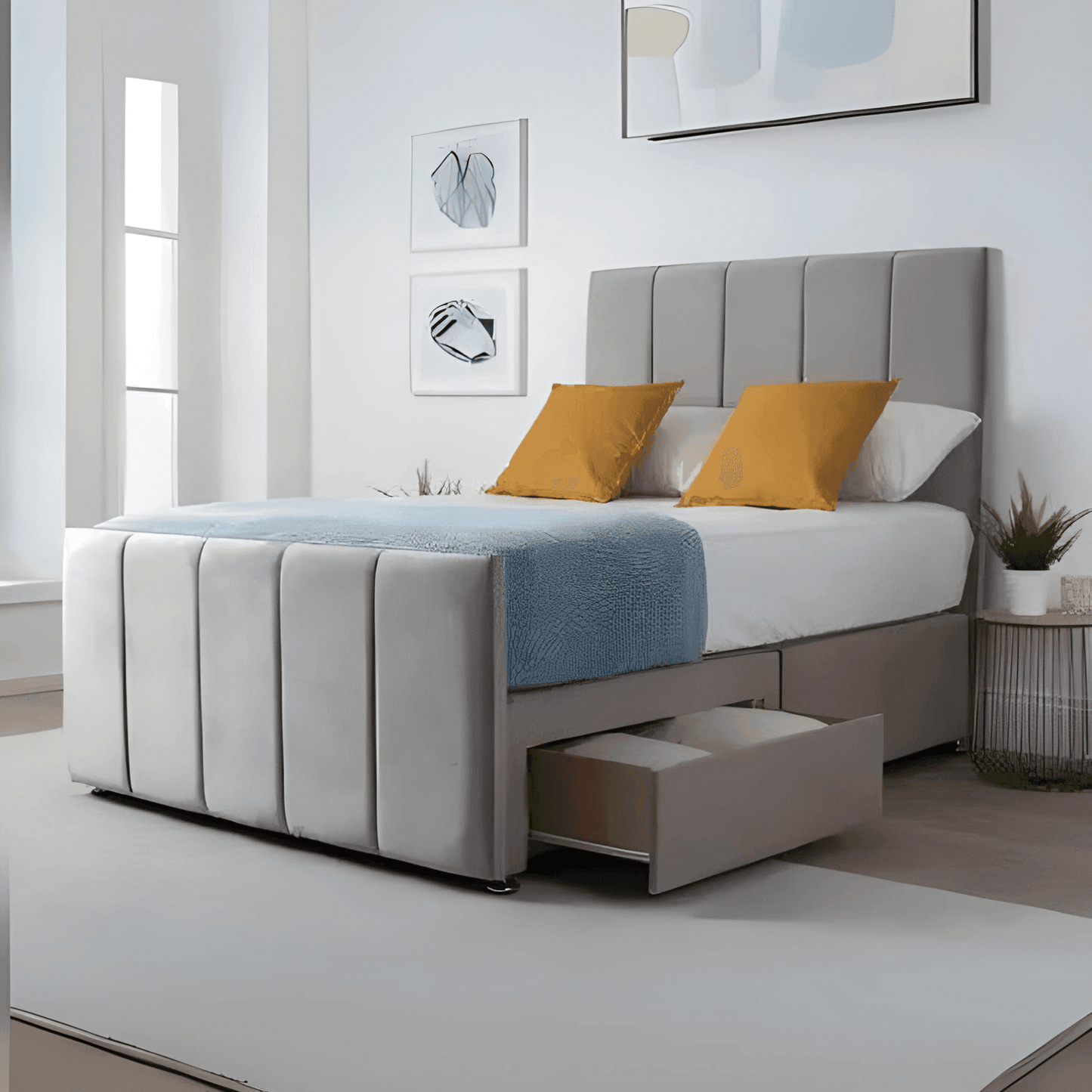 Sydney Classic Divan Bed – Tailored Finish with Matching Headboard UK Beds Direct ltd