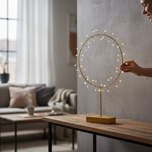 Table Aurora 25cm Light Lamp Gold House, Home & Garden