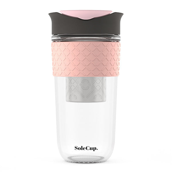 The SoleCup Plus Tea Infuser - Large 530ml Cup - Grey & Pink House, Home & Garden
