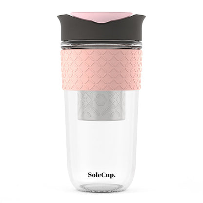 The SoleCup Plus Tea Infuser - Large 530ml Cup - Grey & Pink House, Home & Garden