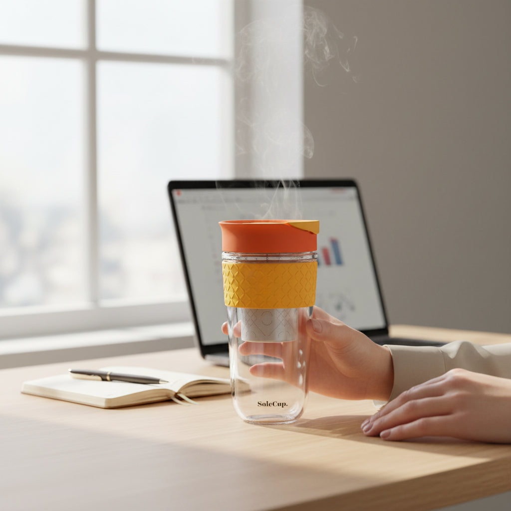 The SoleCup Plus Tea Infuser - Large 530ml Cup - Red & Orange House, Home & Garden