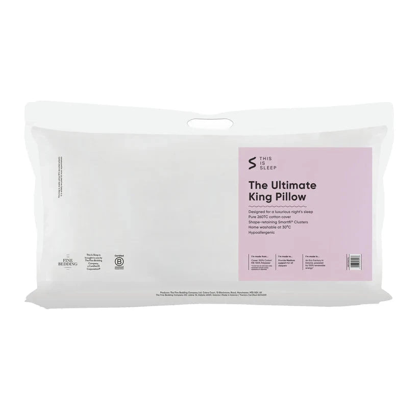 The Ultimate King Pillow - Extra long cotton pillow for King & Super King beds House, Home & Garden