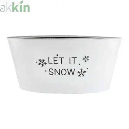 Tin Trough Let It Snow White AK Kin Garden Supplies